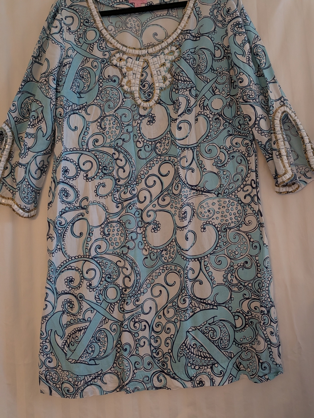 Lilly Pulitzer Light Blue & White Paisley Tunic Dress Priced To Sell XL💙